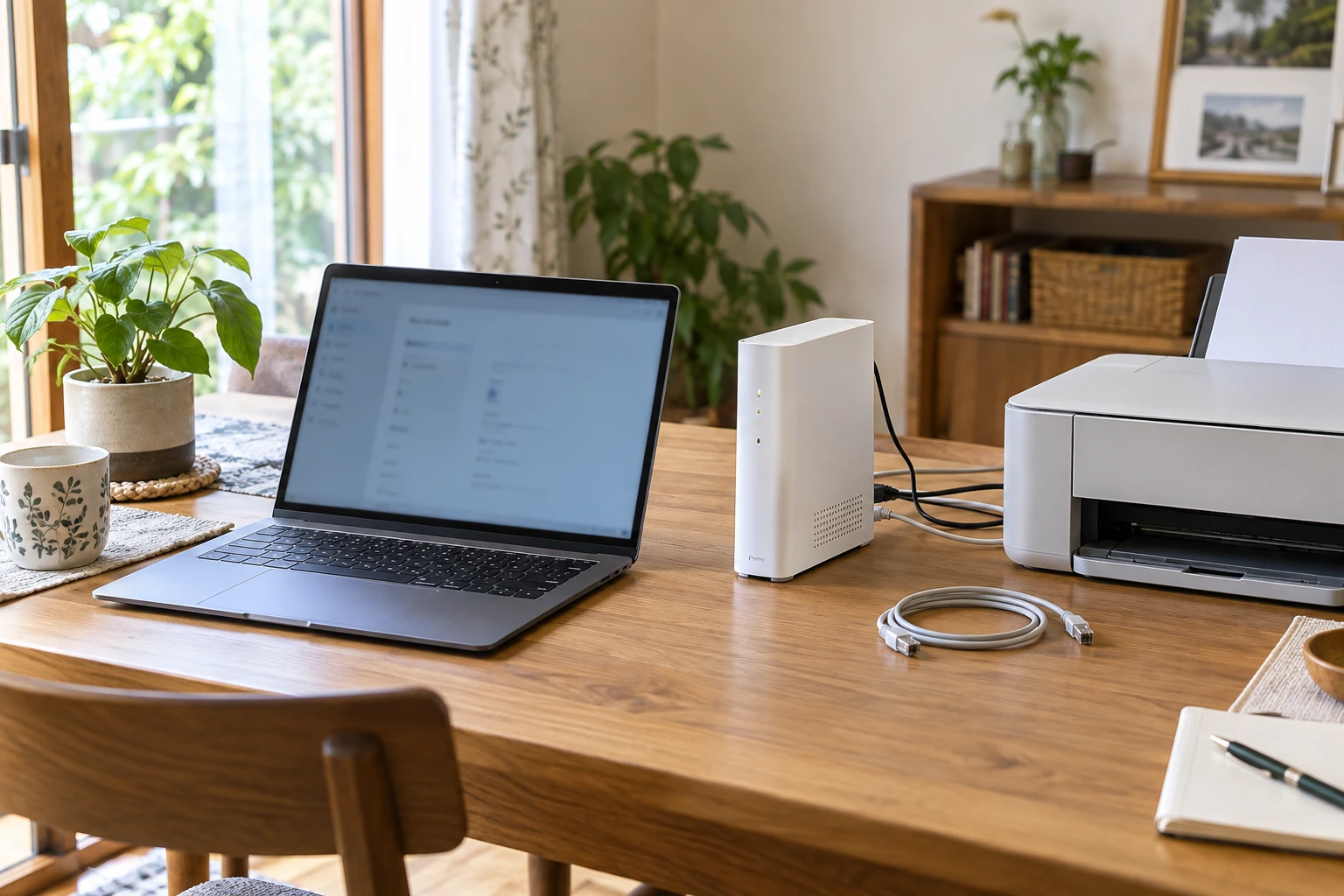 ノートPC・ルーター・プリンターの設置と設定のイメージ