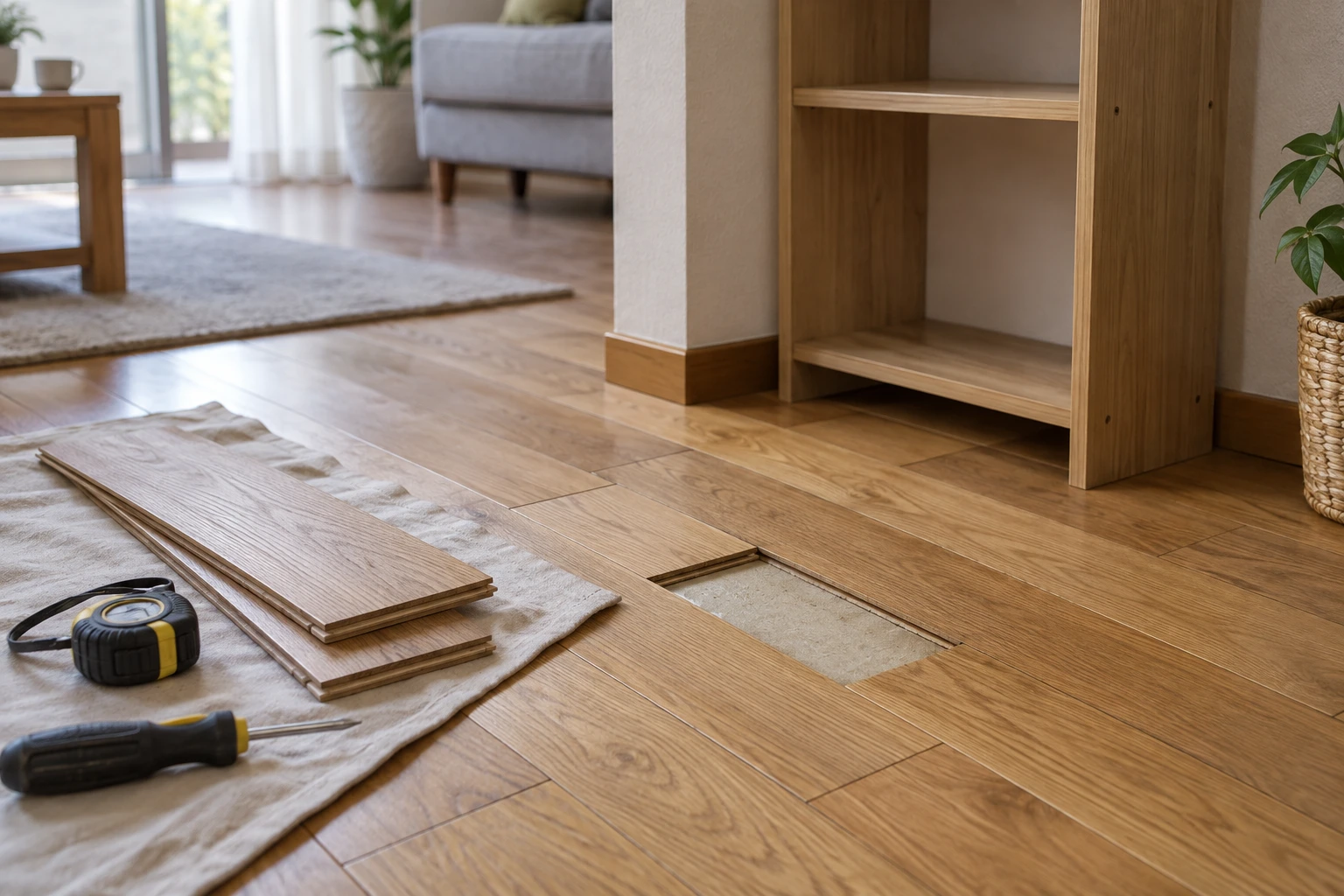 木の床と家具のある室内のイメージ